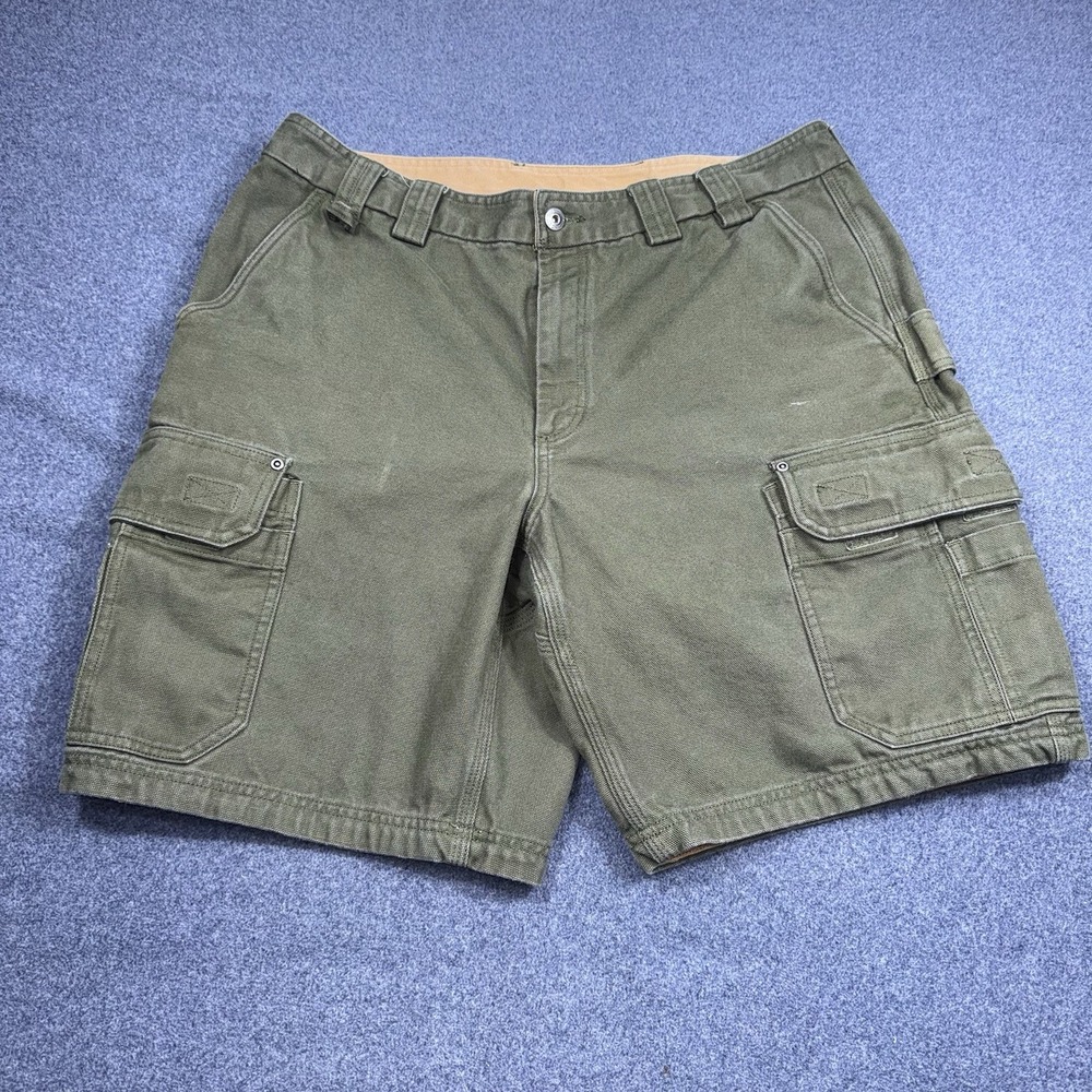 Duluth Trading Co. Flex Fire Hose Green Size 38 Mens Cargo Shorts Utility